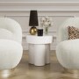 White Fluted Side Table -Astrid