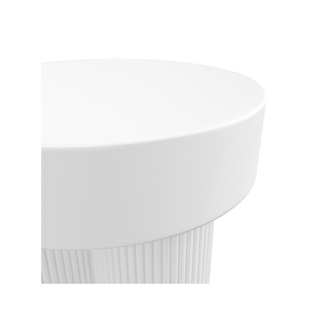 White Fluted Side Table -Astrid