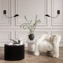 White Fluted Side Table -Astrid