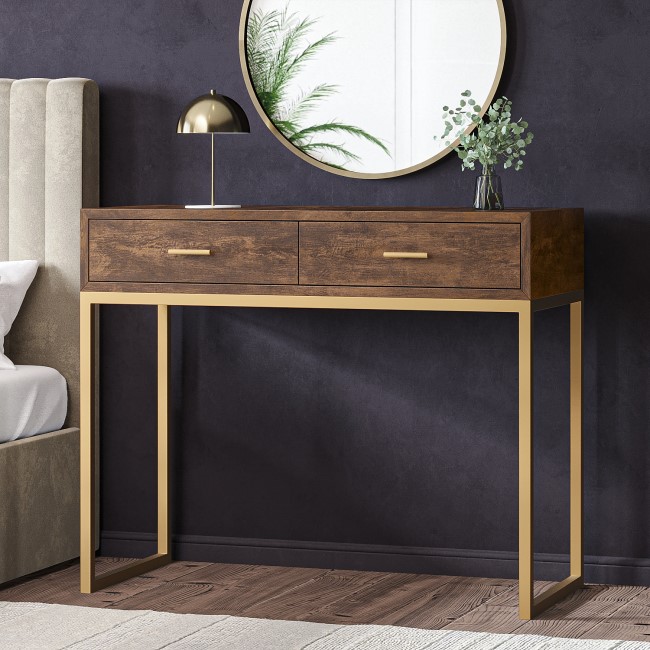 Walnut Dressing Table with 2 Drawers - Aubrey