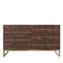 Wide Walnut Chest of 6 Drawers with Legs - Aubrey 