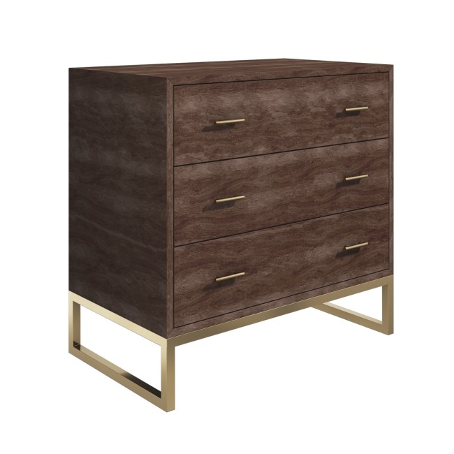 Walnut Chest of 3 Drawers with Legs - Aubrey 