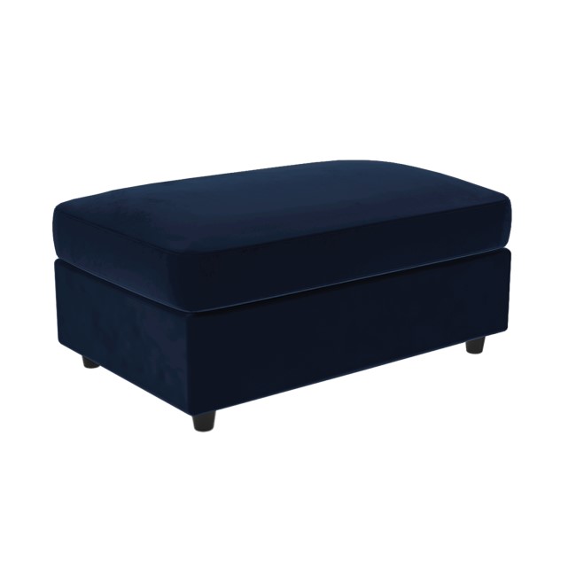 Large Navy Velvet Footstool - August