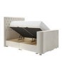 Double TV Ottoman Bed in Cream Velvet with Chesterfield Headboard - Avery