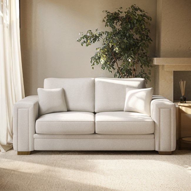 Beige Chenille 3 Seater Sofa - Avalon