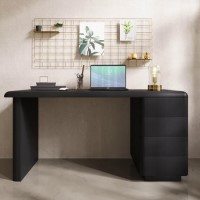 Banks Black Wood Desk with Drawers