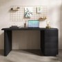 Banks Black Wood Desk with Drawers