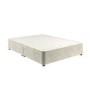 Beige Velvet Small Double Divan Bed Base with 2 Drawers - Langston