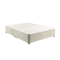 Beige Velvet Double Divan Bed Base - Langston