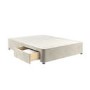 Beige Velvet Double Divan Bed Base with 2 Drawers - Langston