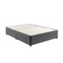 Grey Velvet King Size Divan Bed Base with 2 Drawers - Langston