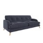 Dark Blue Velvet 3 Seater Mid Century Sofa - Beckett