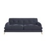 Dark Blue Velvet 3 Seater Mid Century Sofa - Beckett