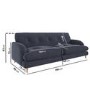 Dark Blue Velvet 3 Seater Mid Century Sofa - Beckett