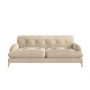 Beige Velvet 3 Seater Mid Century Sofa - Beckett