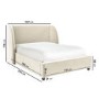 Off-White Velvet Double Ottoman Bed - Bergamo