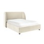 Off-White Velvet King Size Ottoman Bed - Bergamo