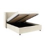 Off-White Velvet King Size Ottoman Bed - Bergamo