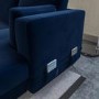 Navy Blue Velvet U-Shaped Left Hand Sofa Bed with Storage - Seats 6 - Boe