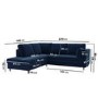 Navy Velvet Left Hand Corner Sofa Bed with Storage - Seats 4 - Boe