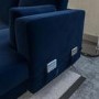 Navy Blue Velvet U-Shaped Right Hand Facing Sofa Bed with Storage - Seats 6 - Boe