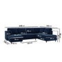 Navy Blue Velvet U-Shaped Right Hand Facing Sofa Bed with Storage - Seats 6 - Boe