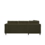 Khaki Green Velvet Left Hand Corner Sofa Bed with Storage - Seats 4 - Boe