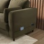 Khaki Green Velvet Left Hand Corner Sofa Bed with Storage - Seats 4 - Boe