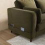 Khaki Green Velvet Right Hand Corner Sofa Bed with Storage - Seats 4 - Boe