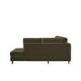 Khaki Green Velvet Right Hand Corner Sofa Bed with Storage - Seats 4 - Boe