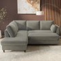 Grey Velvet Left Hand Corner Sofa Bed with Storage - Seats 4 - Boe