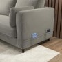 Grey Velvet Left Hand Corner Sofa Bed with Storage - Seats 4 - Boe