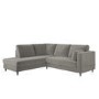 Grey Velvet Left Hand Corner Sofa Bed with Storage - Seats 4 - Boe