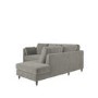 Grey Velvet Right Hand Corner Sofa Bed with Storage - Seats 4 - Boe