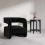 Black Velvet Accent Chair with Ribbed Detail - Boni