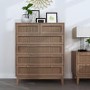 Tall Rattan Chest of 6 Drawers - Bordeaux - LPD