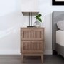 Rattan 2 Drawer Bedside Table - Bordeaux - LPD 