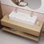 White Square Countertop Double Basin 800mm - Bowen