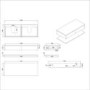 White Square Countertop Double Basin 800mm - Bowen