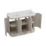 1200mm Beige Curved Freestanding Double Vanity Unit with Basin - Bowland