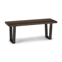 ONLY OPENED - Dark Solid Oak Industrial Dining Bench - Seats 2 - Brooklyn