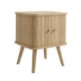 Oak Mid-Century Bedside Table with Tambour Doors – Breuer