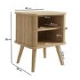 Oak Mid-Century Bedside Table with Tambour Doors – Breuer