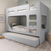 Grey Pod Bunk Bed with Trundle - Braxton