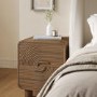 Mango Wood 2-Drawer Retro Bedside Table - Braiyaz