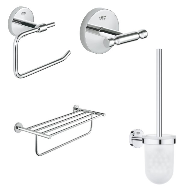 Grohe BauCosmopolitan 4 Piece Bathroom Accessory Set