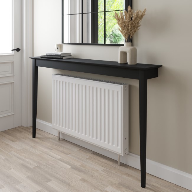 Large & Narrow Black Radiator Cover - 150cm - Ava