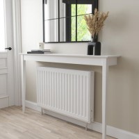 Large & Narrow White Radiator Cover - 150cm - Ava