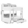 White Bunk Bed with Storage Shelves and Drawer - Aire