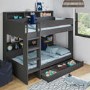 Grey Bunk Bed with Storage Shelves and Drawer - Aire